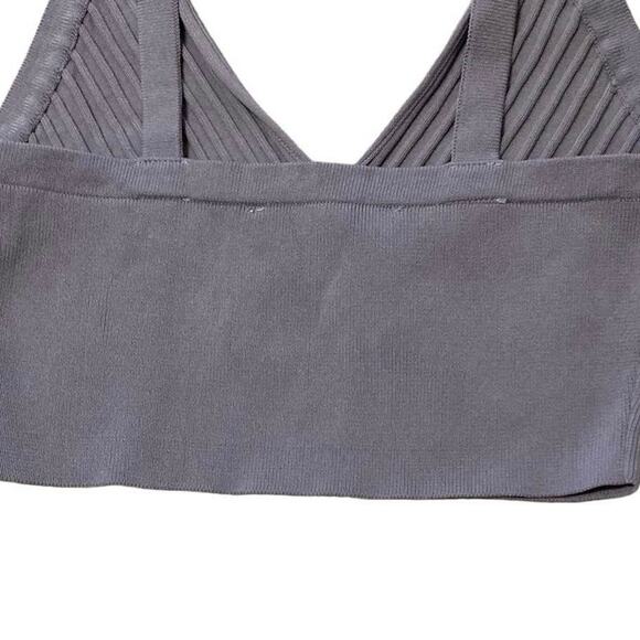 Zara Purple Crop Tank Top Small Stretch Fabric Deep V-neck Thin Shoulder Straps - Picture 10 of 12